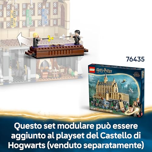 Harry Potter Castello di Hogwarts Club dei Duellanti, 4 Minifigure di Draco Malfoy, Gilderoy Lockhart e Severus Piton da Collezione, Gioco Magico con Funzione di Ribaltamento, Bambini da 8 Anni - Lego - Immagine 7
