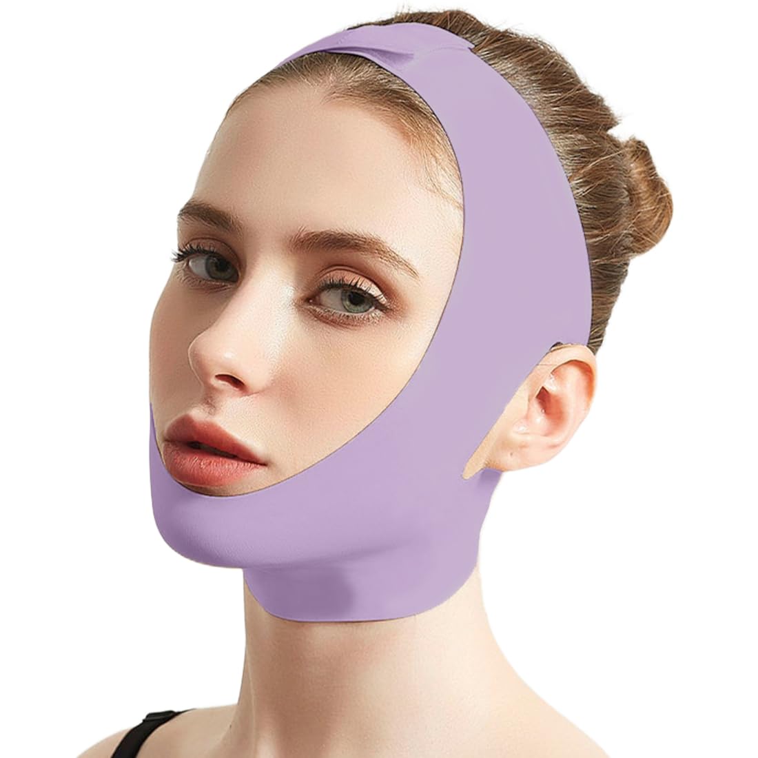 Cintura per il Sollevamento del Viso,V-Line Mento Guancia Sollevare Cinghia,maschera lifting v,Può essere utilizzato in qualsiasi momento,Viola