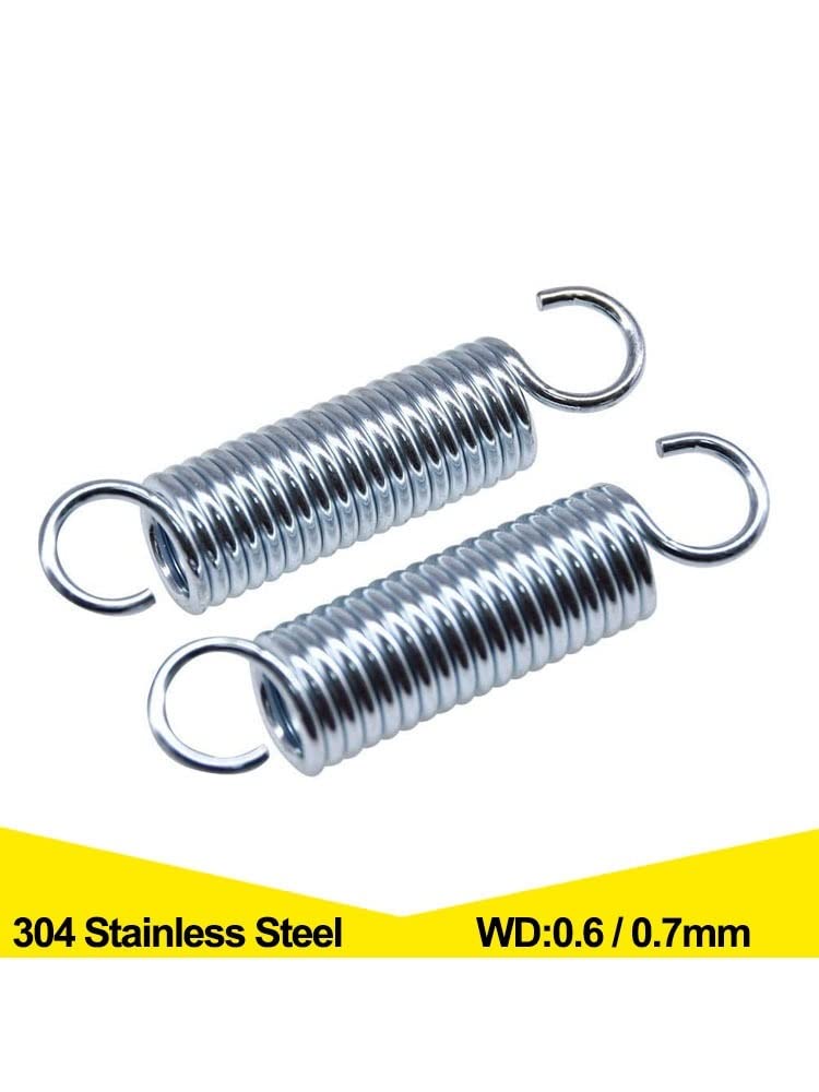 5 Pièces Ressorts à Crochet Traction Acier Inox 304 - Fil 2mm, Ext 18mm, Long 60mm - Ultra Résistants Et Anti-Corrosion