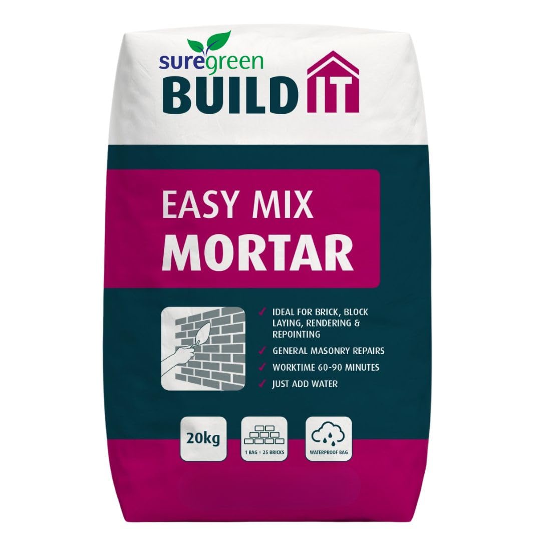 Suregreen Ready Mixed Mortar | Ready Mixed Cement Blend | Add Water | Masonry | Mortar Repair, Pointing, Rendering, General Sand, Cement, Brick Repairs | Easy Mix