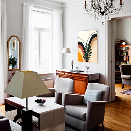 Minimalist Boho Wall Art Poster - Framed Canvas Prints For Modern, Neutral Home Decor - Featuring Green, Black, Beige, And Orange Abstract Artwork - Ideal For Office, Living Room, Bedroom, And Bathroom (12"X16", Set Of 3) #TOP6