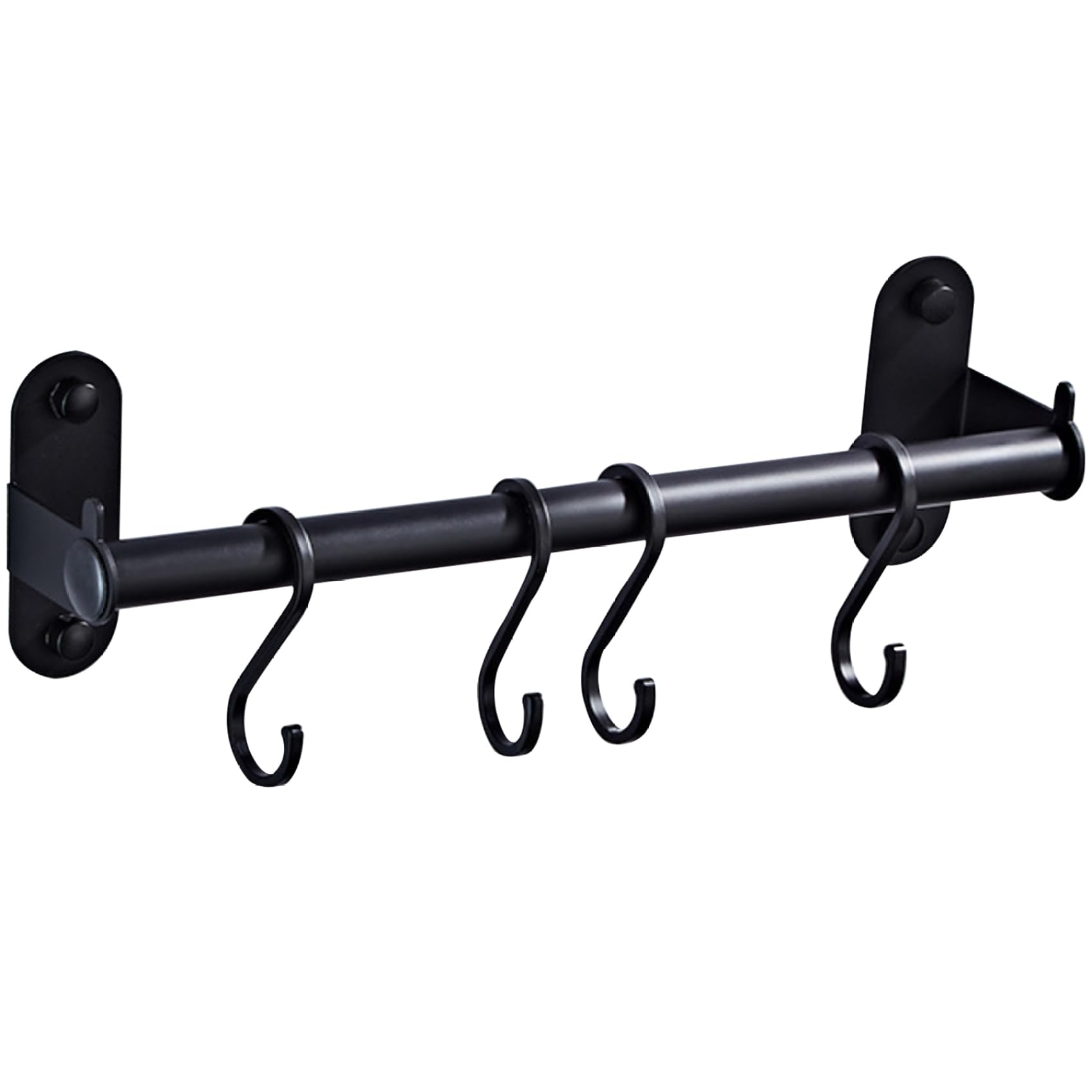 Colgante de aluminio inoxidable para sartenes con riel de cocina de 4 ganchos para pared