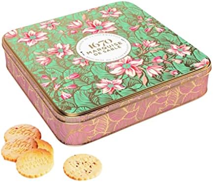 La Sablésienne, Floral Fairy Tin of 4 Pure French Shortbread Cookie Assortments, 14 oz, Imported