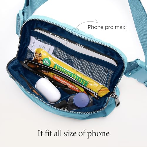 Image of ODODOS Unisex Mini Belt Bag with Adjustable Strap Small Fanny Pack for Workout Running Traveling Hiking, Steel Blue
