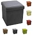Tata Home Pouf Puff Contenitore Scatola Cubo Poggiapiedi Sgabello in Poliestere Misura 38 x 38 x 38 cm Colore Grigio