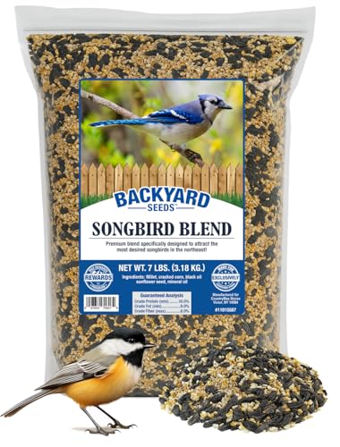 Backyard Seeds Songbird Blend Mixed Bird Seed - Attracts Bluebirds, Cardinals, Chickadees (7 Pounds)