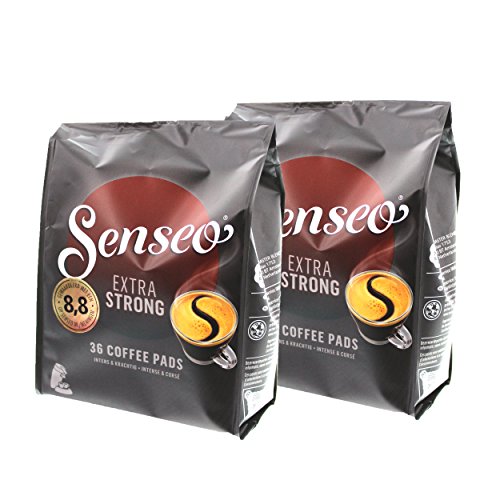 Senseo Kaffeepads Extra Strong / Extra Fuerte, Sabor pleno e intenso, Café para Cafetera, 72 Bolsitas