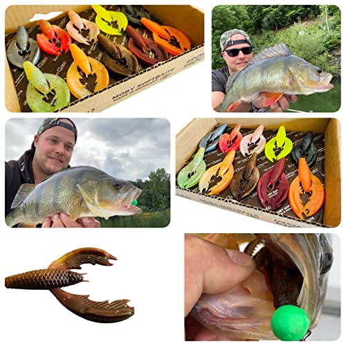 Lasama Schönheitsshop Moby Softbaits Germany Paddy Creature Bait 7 cm Wild Mix 10 Stück Ohne PVC und ohne gifftige Weichmacher