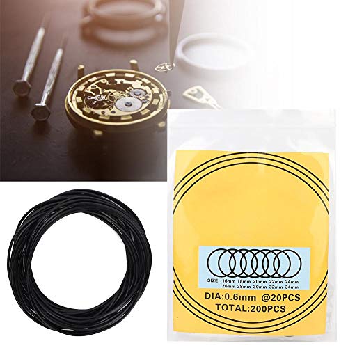 Rotekt Watch Back Cover Seal Gaskets 200Pcs O-Ring Waterproof Rubber Seal Watch Back Cover Seal Gaskets Repairing Tool Watch Accessories (0.6Mm) #TOP5