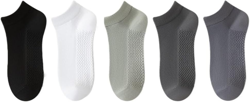 5 Pairs of Men's Short Socks, Sweat Wicking Socks, Thin Short Socks(A)