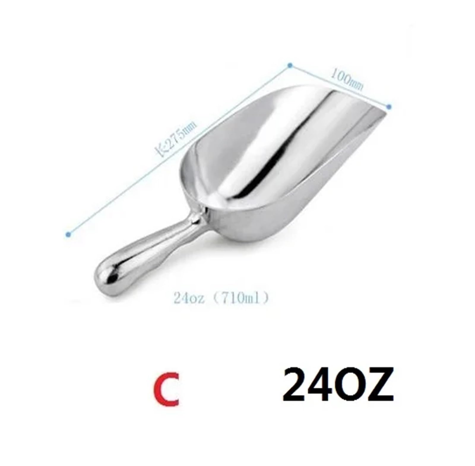 Eisschaufel Holzkohle- und Ascheschaufel aus Kunststoff, Hackschnitzelschaufel, Grillrost, Kunststoffschaufel, passend for Pellets, Säge(24OZ Alum)