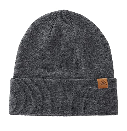 Image of Home Prefer Mens Winter Hats Acrylic Knit Cuff Beanie Cap Warm Womens Beanie Hat