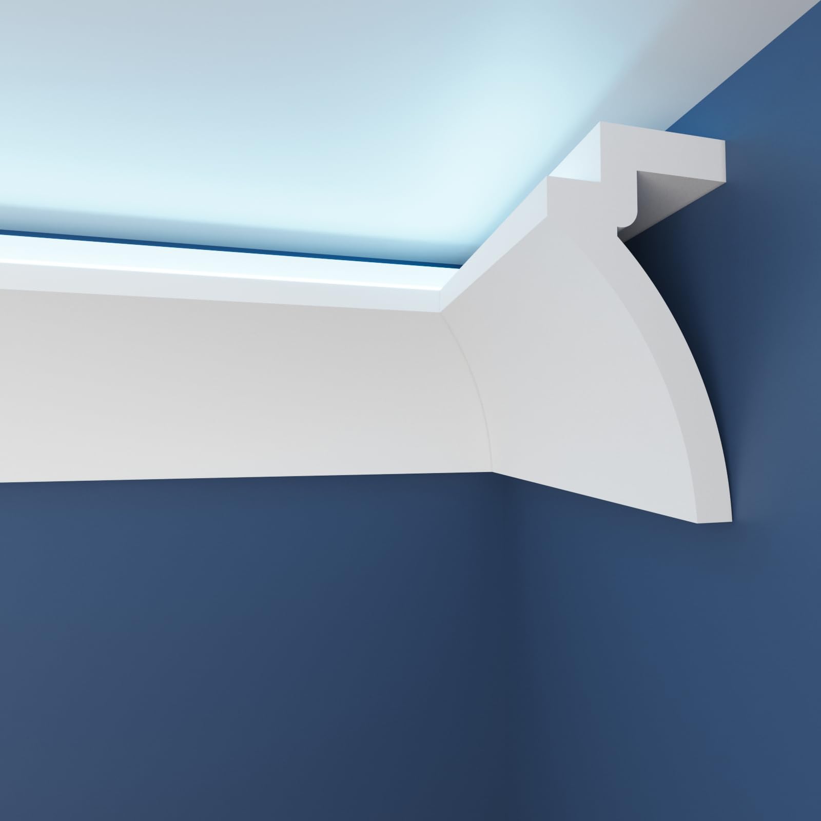 WOLDECOR Modern LED Ceiling Coving Cornice–Stylish XPS Lightweight Moulding Trim,Easy DIY Installation,Durable Decorative Coving for Walls and Ceilings with LED Lights (WLZ35, 6 Meters)
