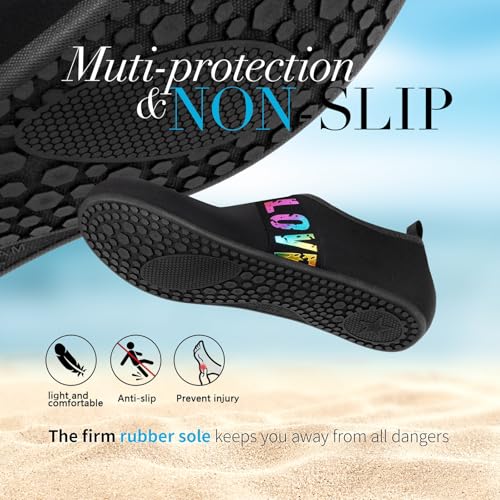 Image of Homitem Water Shoes for Women Men Aqua Socks Swim Beach Pool River Slip-On Barefoot Quick-Dry Vacation Cruise Essentials Accessories for Yoga Kayak Sports