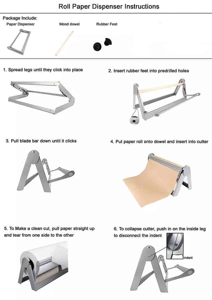Distributeur de papier de boucher avec cutter intégré – Un must pour les rouleaux de papier de boucher barbecue (version 61 cm)