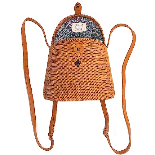 Ganapati Crafts Women's Bali Rattan Mini Backpack 7