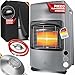KESSER® 4200 Watt Keramik Piezo Gasheizer inkl. Gasdruckregler Gasschlauch + Schutzhülle, Gasheizofen Heizstrahler Gasheizgerät Infrarot Keramikbrenner, Butan- oder Propangasflaschen bis 15kg, Grau