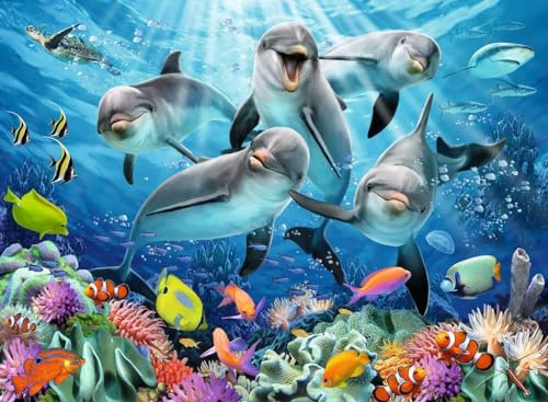Ravensburger Puzzle Adulte Puzzle 500 p Dauphins sur Le récif de 14710 - vue 2
