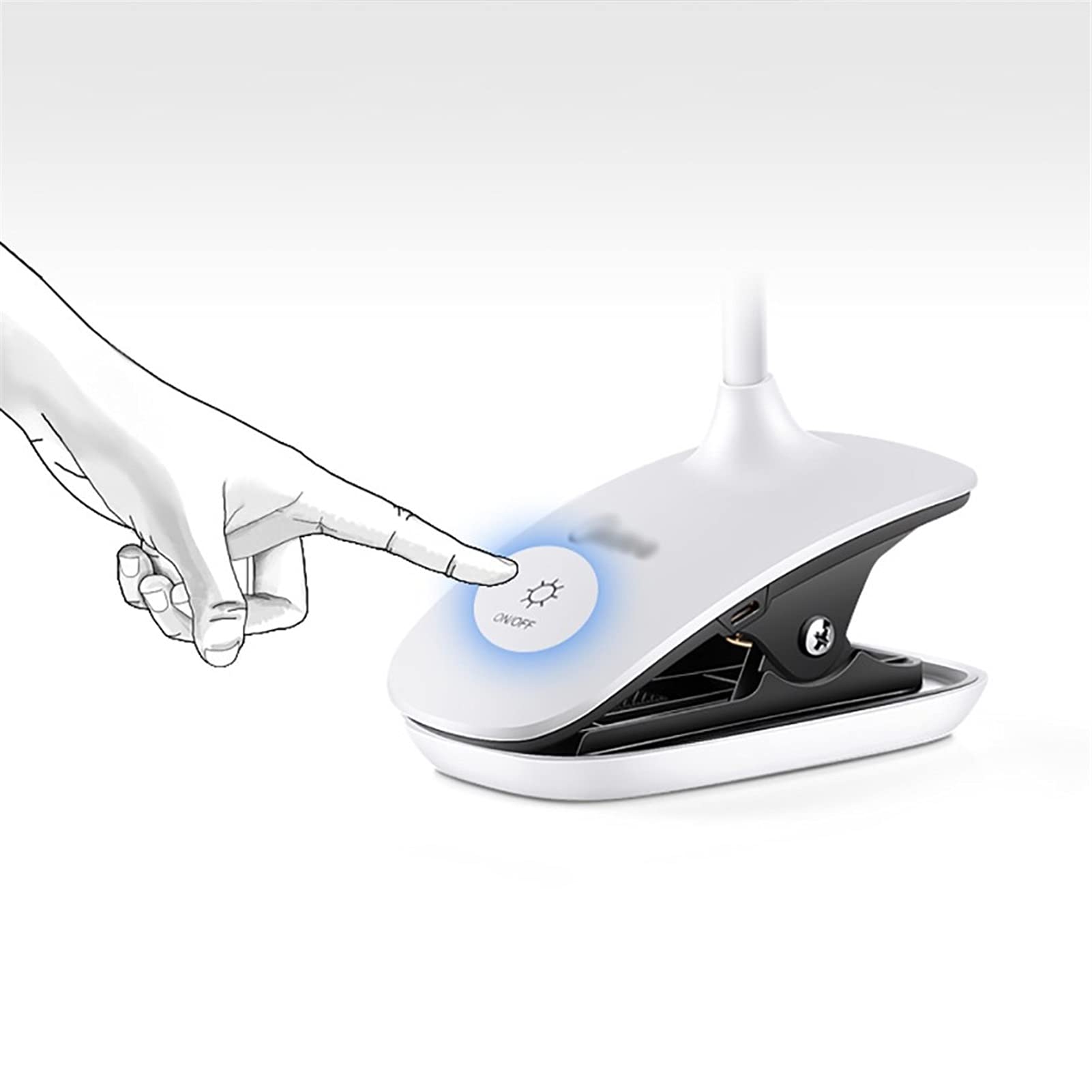 Lampe de Bureau Lampe de Bureau LED Clip Light Eye Protection Light Light 3 Niveaux de luminosité Dimage Touch Control Contrôle Naturel pour Lecture (Color : White)