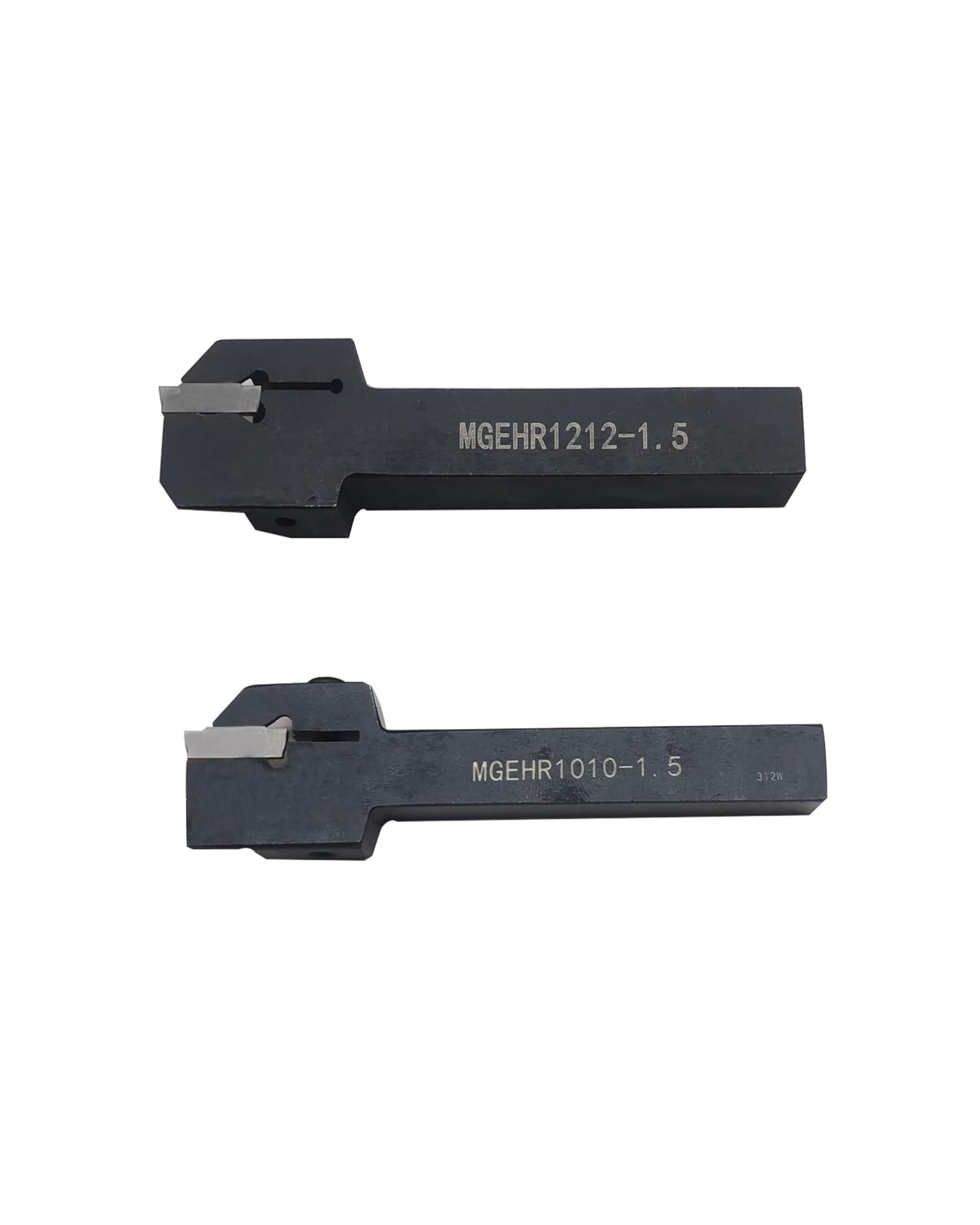 Hunricho3/8" 1/2" Nut Cut-Off Werkzeughalter MGEHR mit 10pcs MGMN150 Zinn beschichtete indexierbare Hartmetall Nut Einsätze 1.5mm Breite Hartmetall Blatt für Stahl (MGMN150 mit 2pcs Werkzeughalter)
