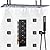HOMEDEC Luxury 15.7x31.5" Mist Rain Shower System, 4-Way Thermostatic Diverter Valve with 6 Spray Jets, Ceiling Shower Faucet Set Complete, Black
