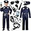 10pcs Police Costume Kit (Silver Cap)