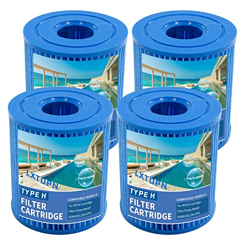 LXTOPN Cartucho de Filtro H para Intex, Cartuchos de Filtro de Repuesto para Bomba 28601/28602 para Filtro de Piscina, Piscinas sobre el Suelo y spas,4 Cover