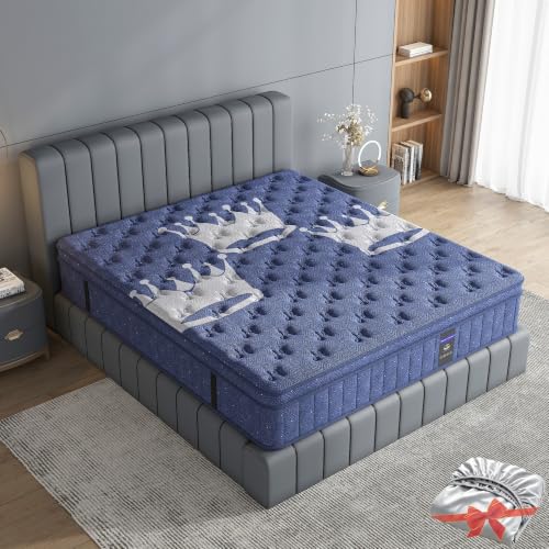 Queen Mattress, Crown Hybrid Mattress in a box, Medium Firm Mattress(12 in）