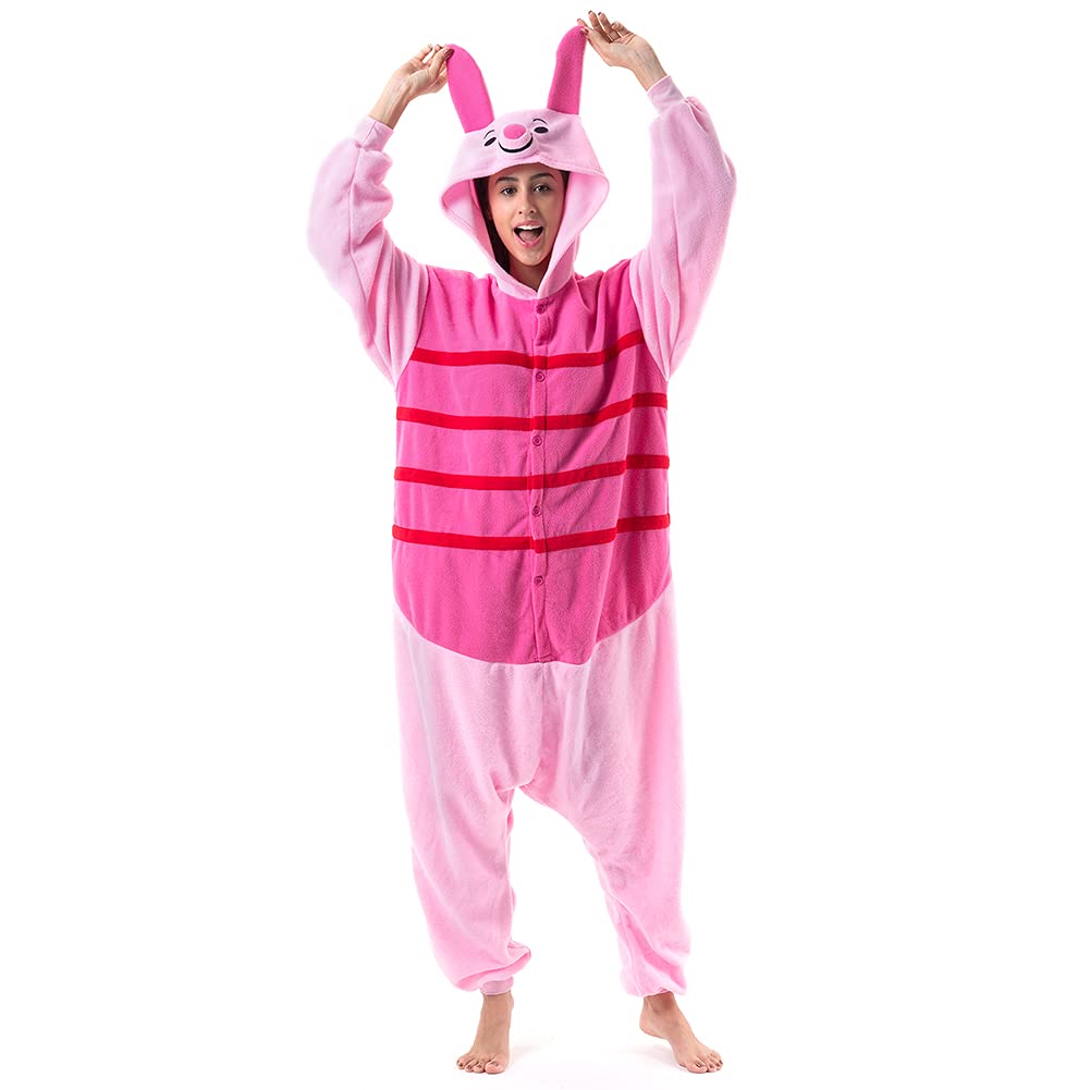 beauty shine Unisex Adult Animal Piglet Christmas Costume Plush Pajamas-picture-10