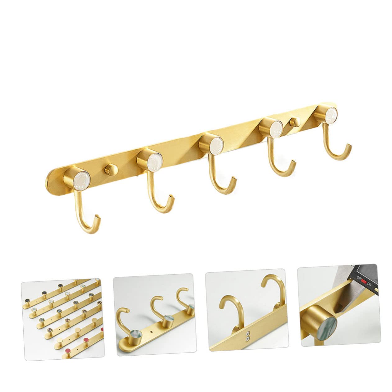 ULTECHNOVO Gancho de Pared para Ropa y Sombreros Blanco 5 Ganchos