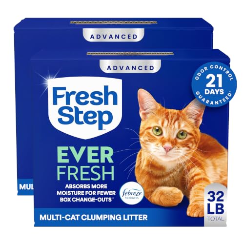 Fresh Step Advanced Ever Fresh Multi Cat Clumping Litter with Febreze Freshness Ammonia Block Technology Ultra Absorbent 16 lb. Box Pack of 2
