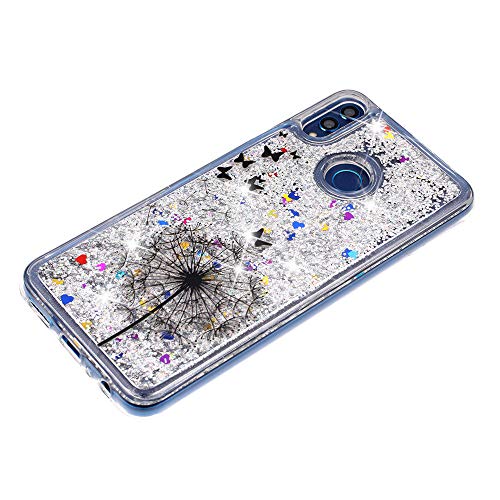Isadenser Honor 8X Case Huawei Honor 8X Case Clear Tpu Glitter Stylish Design With 3D Hearts Quicksand Shiny Flowing Liquid Protective Case Cover For Huawei Honor 8X Dandelion Xy #TOP3