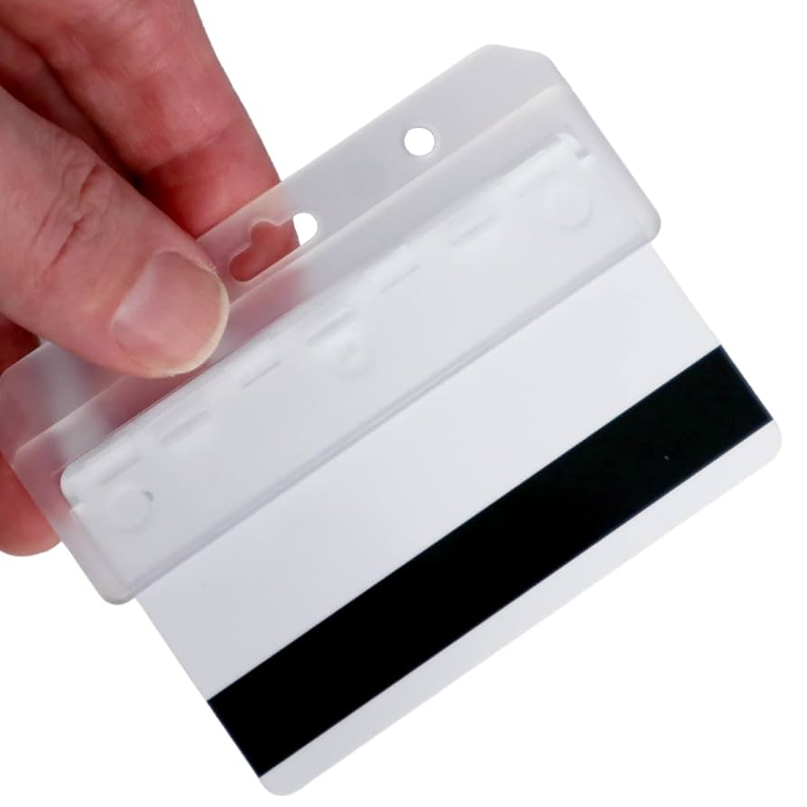 Frosted Rigid Plastic Horizontal Half Card Holder - for