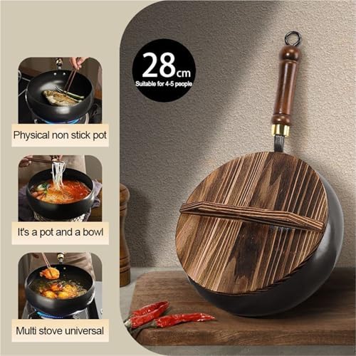 Wok japonés de acero con mango desmontable 28 cm miniatura 6