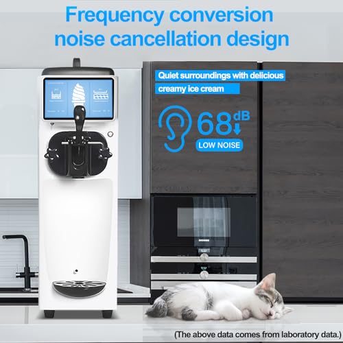GSE Eismaschine Gastronomie 18L/Std. vorkühlend 1300W Speiseeisbereiter 6L Edelstahl Behälter Softeismaschine selbstkühlend Eiscreme Maschine Eisbereiter mit Kompressor für zuhause Eisdiele Eiscafé – Bild 4