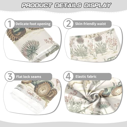 ALAZA Girls' Leggings Children's Yoga Pants Skinny Printed Dance Truck Highland Cow Flower Comfortable 4T2