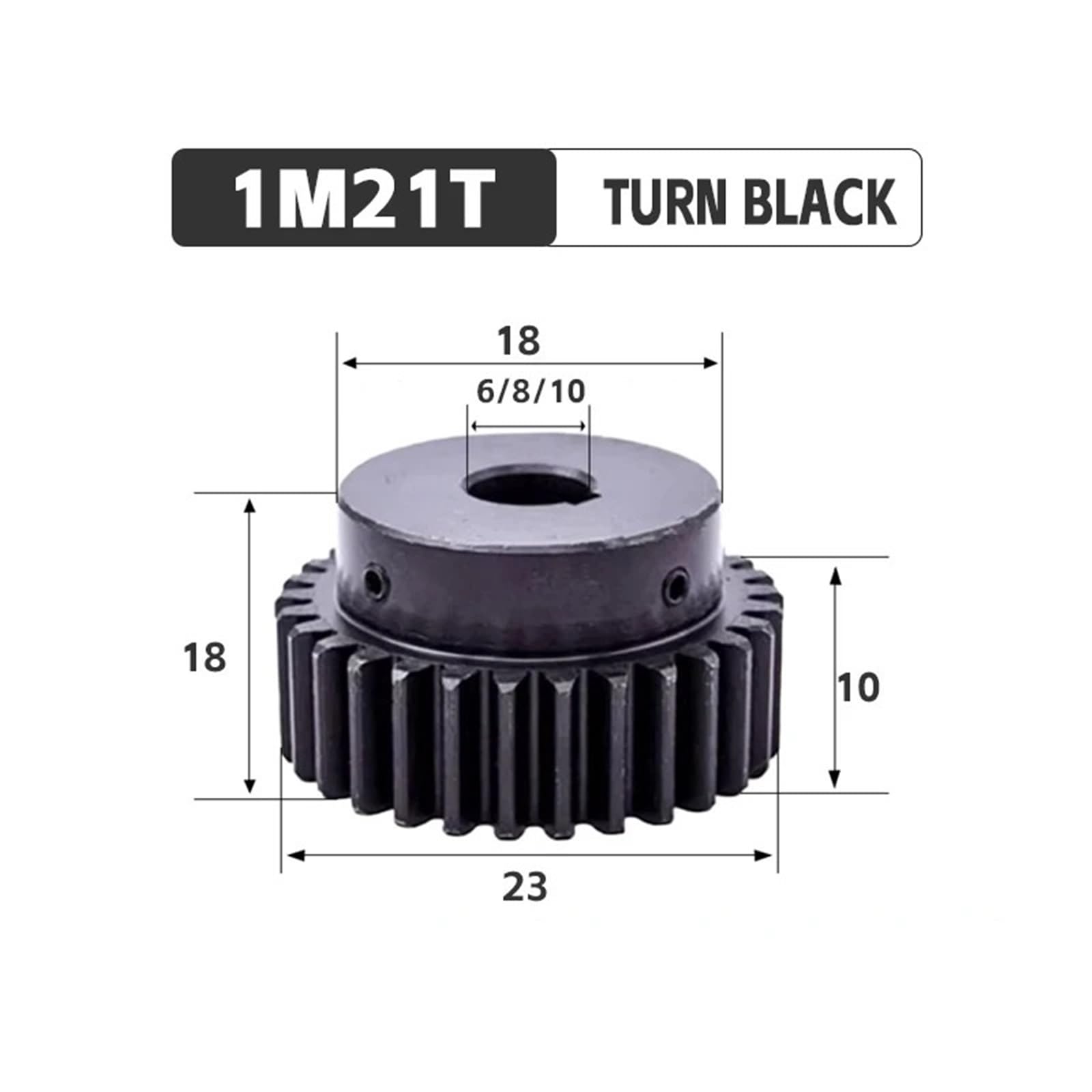Engranaje de módulo de 1 m y 21 dientes, engranajes reductores de 6/7/8/10 mm(6mm)