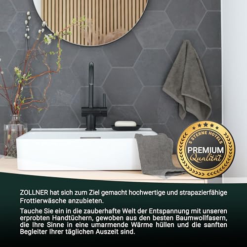 ZOLLNER 10er Set Gästehandtücher - weiche und saugstarke Handtücher - waschbar bis 95°C - Baumwolle - 30x50 cm in Taupe