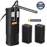 filtro acuario interno o externo ❤ ABSORCIÓN DE FECOS AUTOMÁTICOS: EL filtro inerior de acuario viene con 2 esponjas de filtro ultrafinas para el reemplazo, absorbe automáticamente las heces del fondo, los residuos, las impurezas, el filtrado profundo para obtener agua purificada, resuelve de manera efectiva los problemas de turbidez del agua, el agua que no circula y la hipoxia.