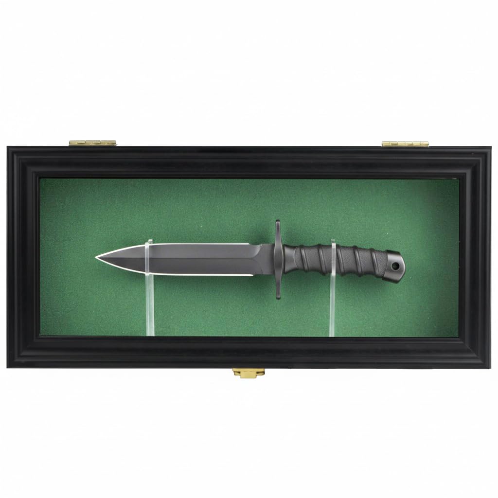 Pro Collector Présentoir à couteaux de poche pliable pour couteaux de chasse Militay avec protection UV à 98 % verrouillable (1 grand porte-couteaux, noir)