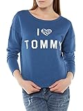  Tommy Jeans Damen CN HKNIT L/S 30 Langarm Knit Blau (Mid Indigo 412) Medium
