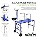 Goatzy Goat Stand with Adjustable Headpiece & Legs, Goat Milking Stand with Feeder, Rails & Wheels, Stanchion for Grooming & Hoof Trimming, Sheep Stand for Shearing Heavy-Duty Steel Platform, Blue
