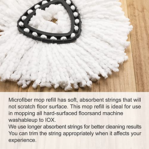 12 Pack Mop Replacement Heads Compatible For Easywring Rinseclean Triangle Spin Mop 1 Tank System, Microfiber Spin Mop Refills, With 2 Swivel Mop Bases,Easy Cleaning Mop Head Replacement #TOP5