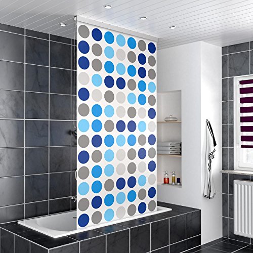 Homelux Duschrollo Duschvorhang Bad Deckenbefestigung Halbkassette Seitenzug Links oder rechts montierbar 160 x 240 cm Circle