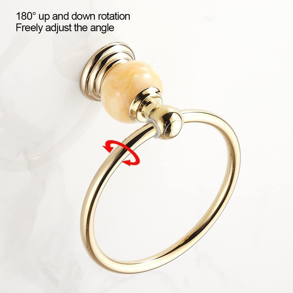 LSLYTQ Bathroom Light Luxury Gold Stainless Steel Towel Ring, Towel Hanger Holder, Towel Rack, Towel Rail