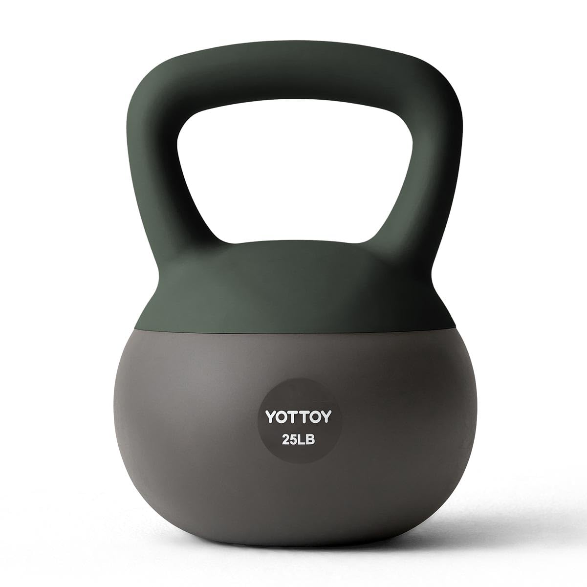 YOTTOY Soft Kettlebell, Set for Strength Training Kettlebells & Home Workouts, Soft-Sided Cushioned Base, Wide-Handle - Ideal for Men, Women, & Beginners (Green, 25LB)