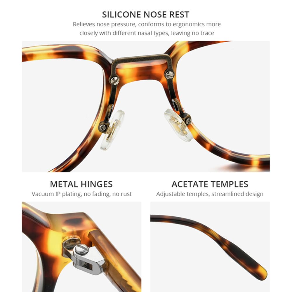 Nowe okulary octanowe 2025 ramka mężczyźni retro vintage okulary damskie okulary okulary, żółty lampart, jeden rozmiar