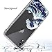 uCOLOR Ocean Blue Wave Clear Case for iPhone XR(6.1 inch),Hybrid Slim Shockproof Crystal Clear Japanese Wave Soft TPU Bumper + Hard PC Back Protective Cover for iPhone XR