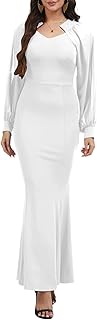 Women's Elegant Formal Mermaid Maxi Dress Off Shoulder Long Sleeve Wedding Split Evening Gown Prom Cocktail Party Dresses