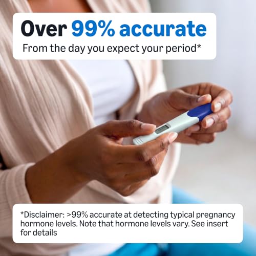 Image of Amazon Basics Digital Pregnancy Test, Over 99% Accurate, Wide Tip for Easy Sampling, 2 Pack